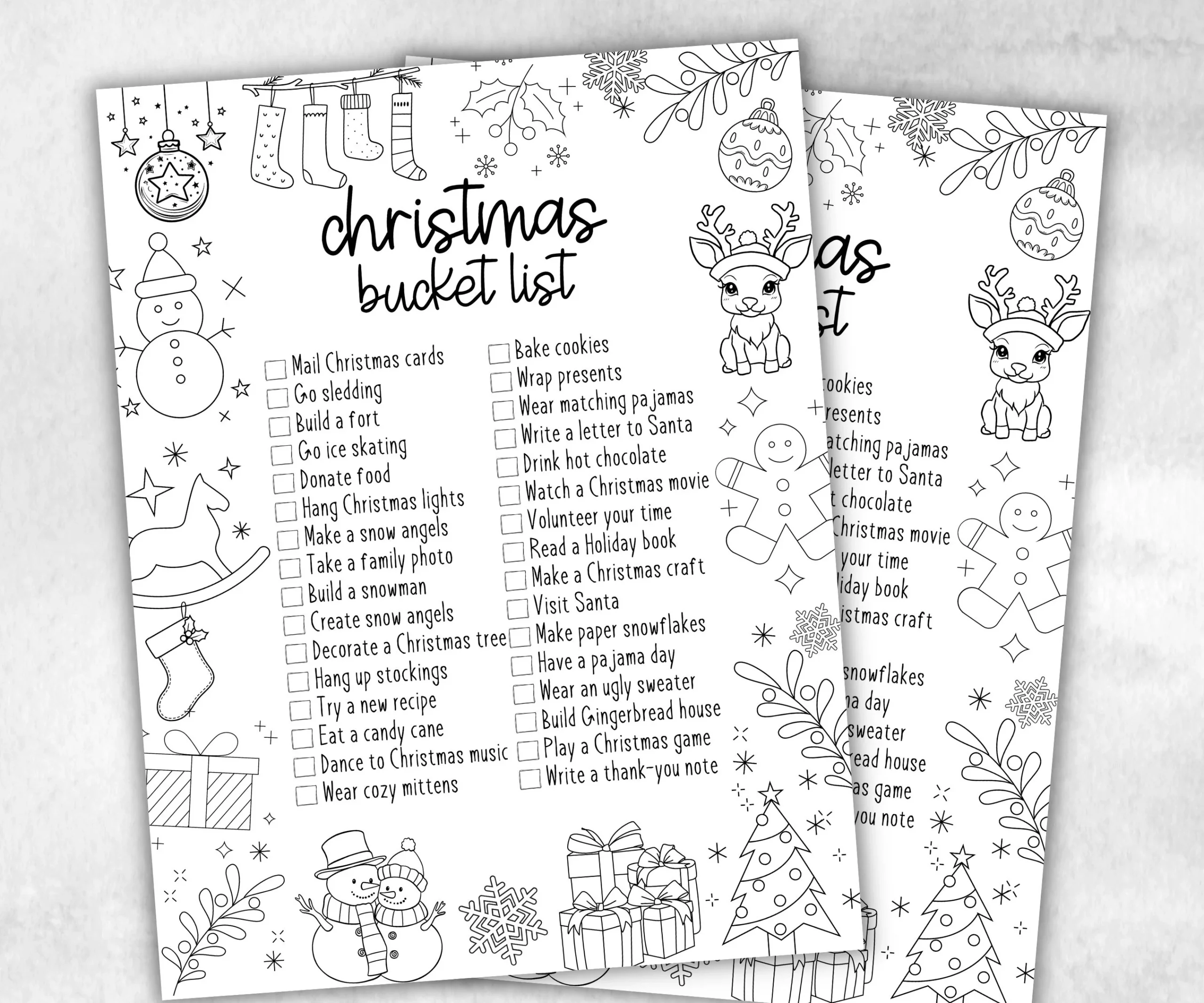 Printable Christmas List Coloring