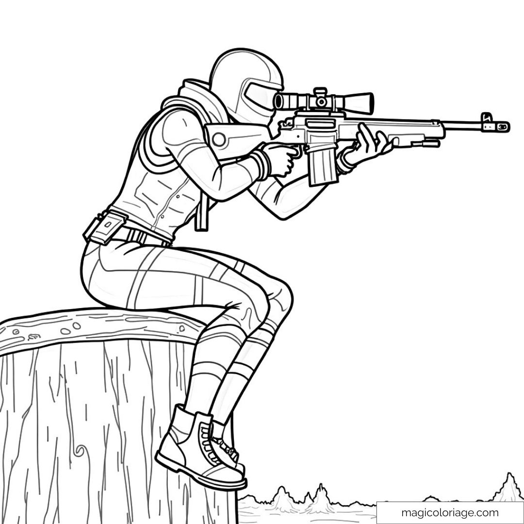 Sniper Coloring Sheet For Kids Printable