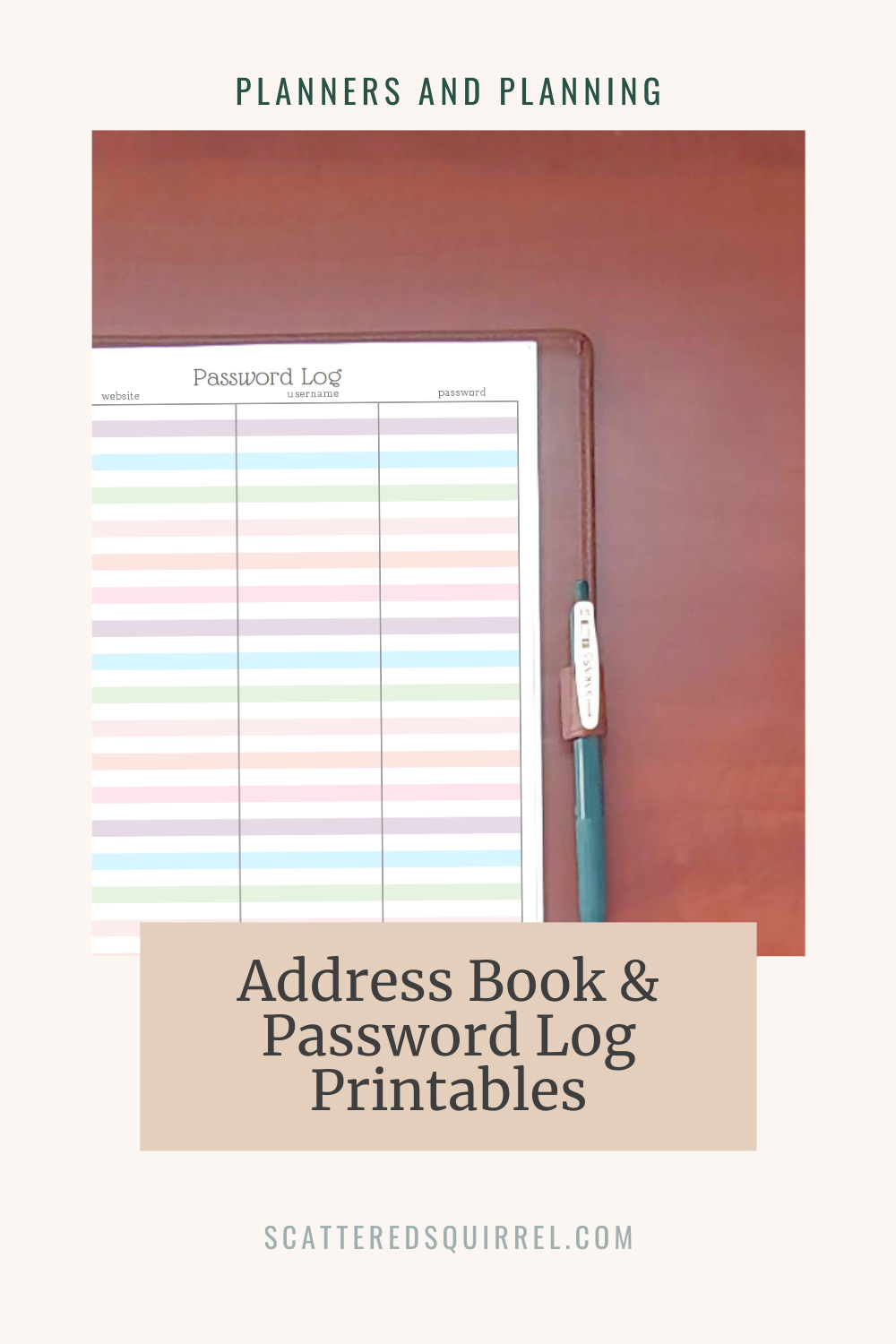 Colourful Address Book And Password Log Printables Colourful Address Book And Password Log Printables