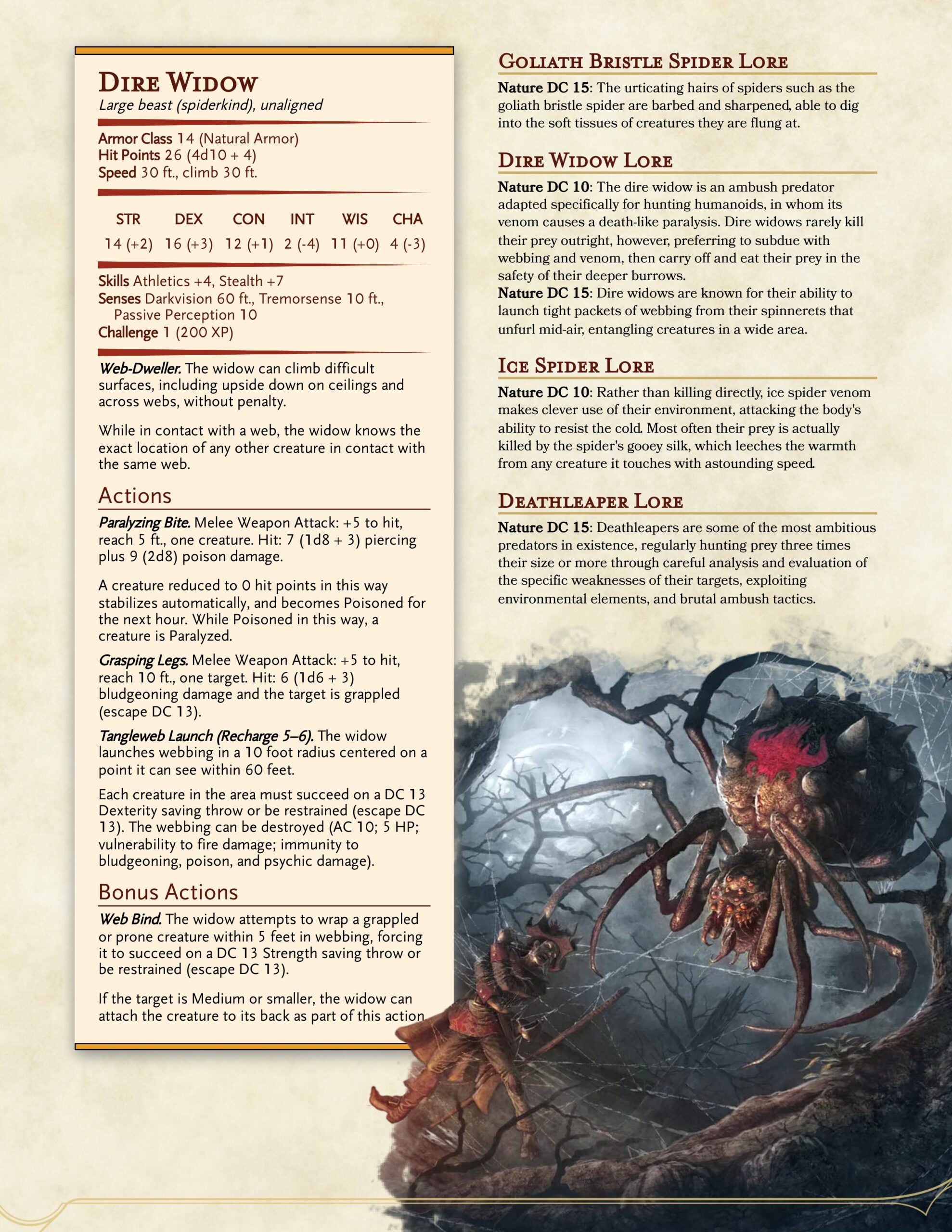 Complete Spiders 11 Variants From CR 0 To 23 With More In The Comments R UnearthedArcana