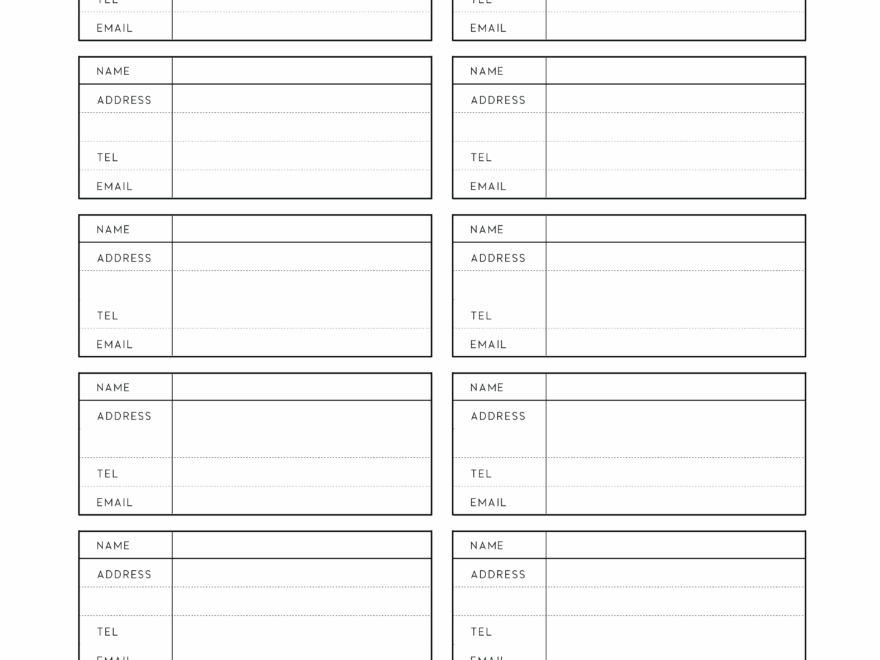 Contact List Templates 12 Of The Best Styles World Of Printables