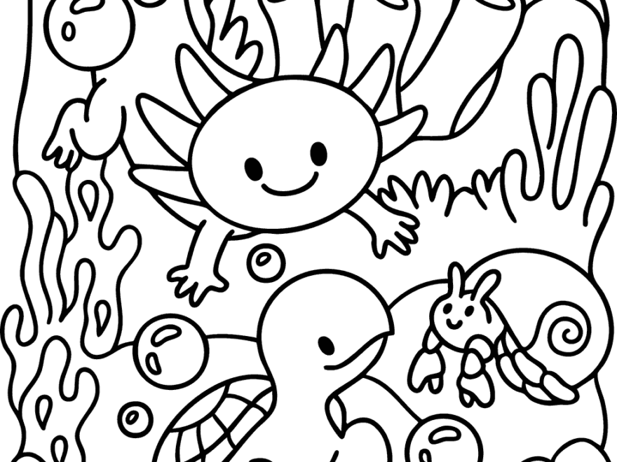 Coral Coast Cute Coloring Page