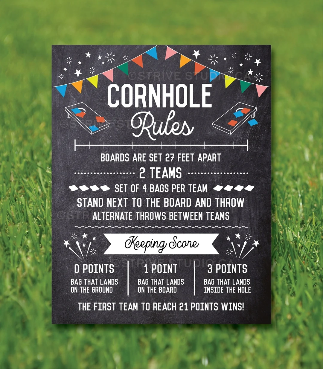 Printable Corn Hole Rule Sign Printable Corn Hole Rule Sign