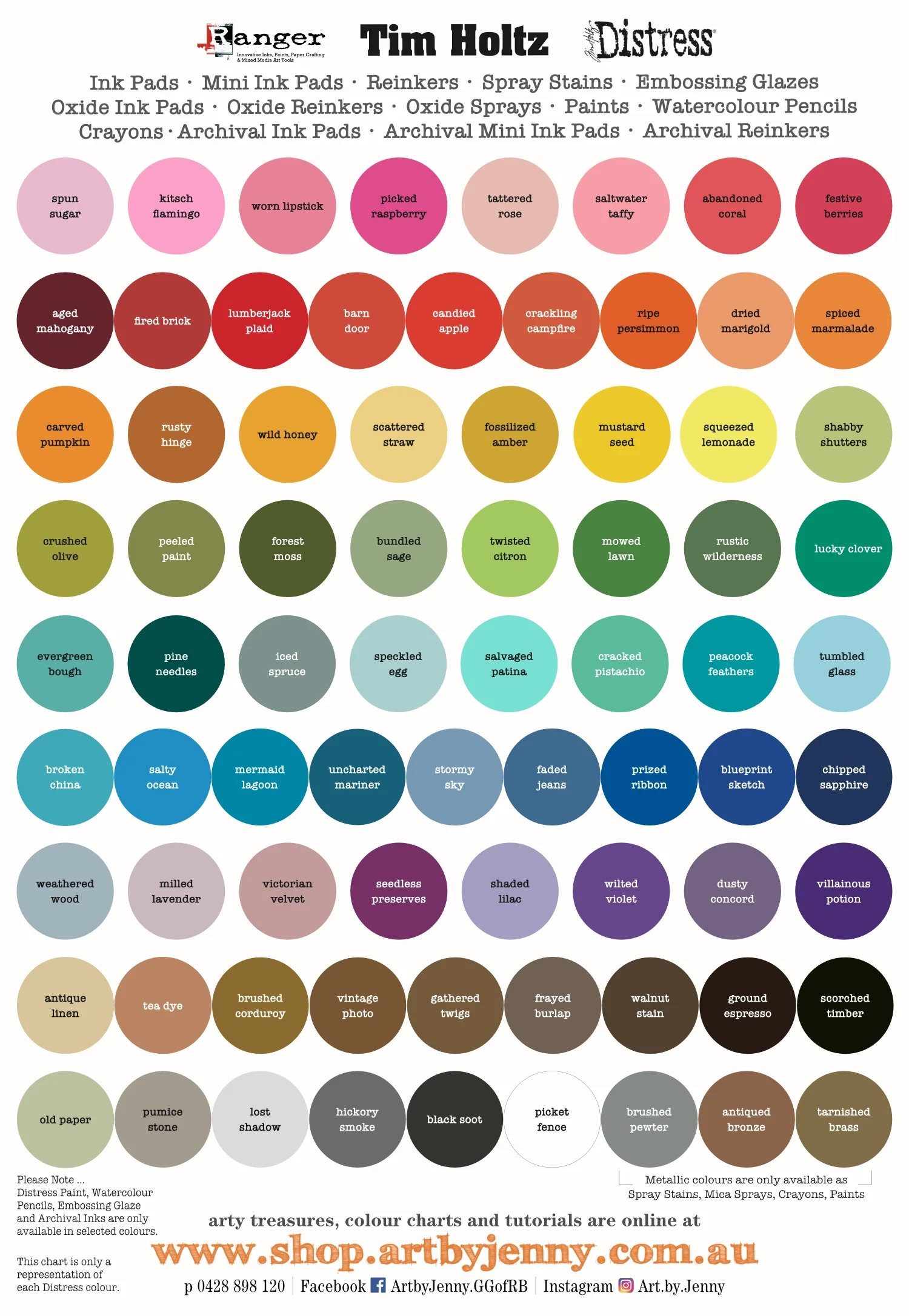 Printable Distress Ink Charts Printable Distress Ink Charts