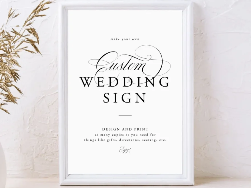Custom Wedding Sign Print Your Own Wedding Signs With This 100 Editable Template For Templett A4 And 8 5x11 Claire Etsy