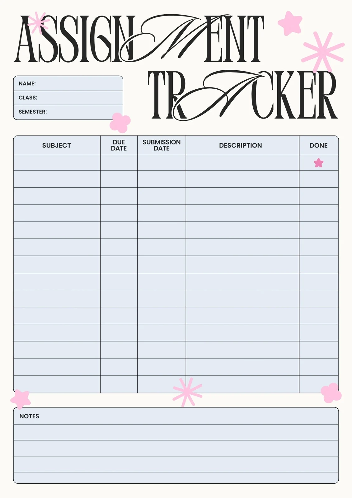 Daily Student Planner Printable