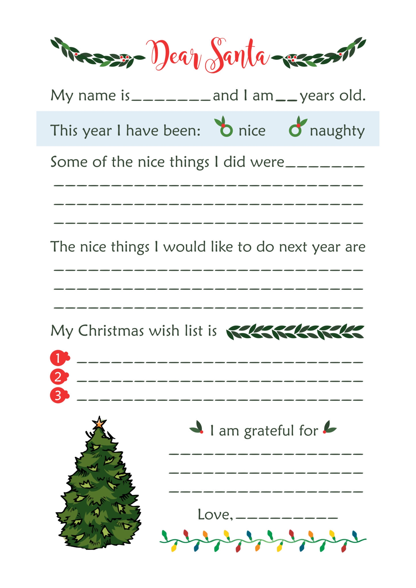 Cute Printable Santa Wish List Letter Thrifty Mommas Tips