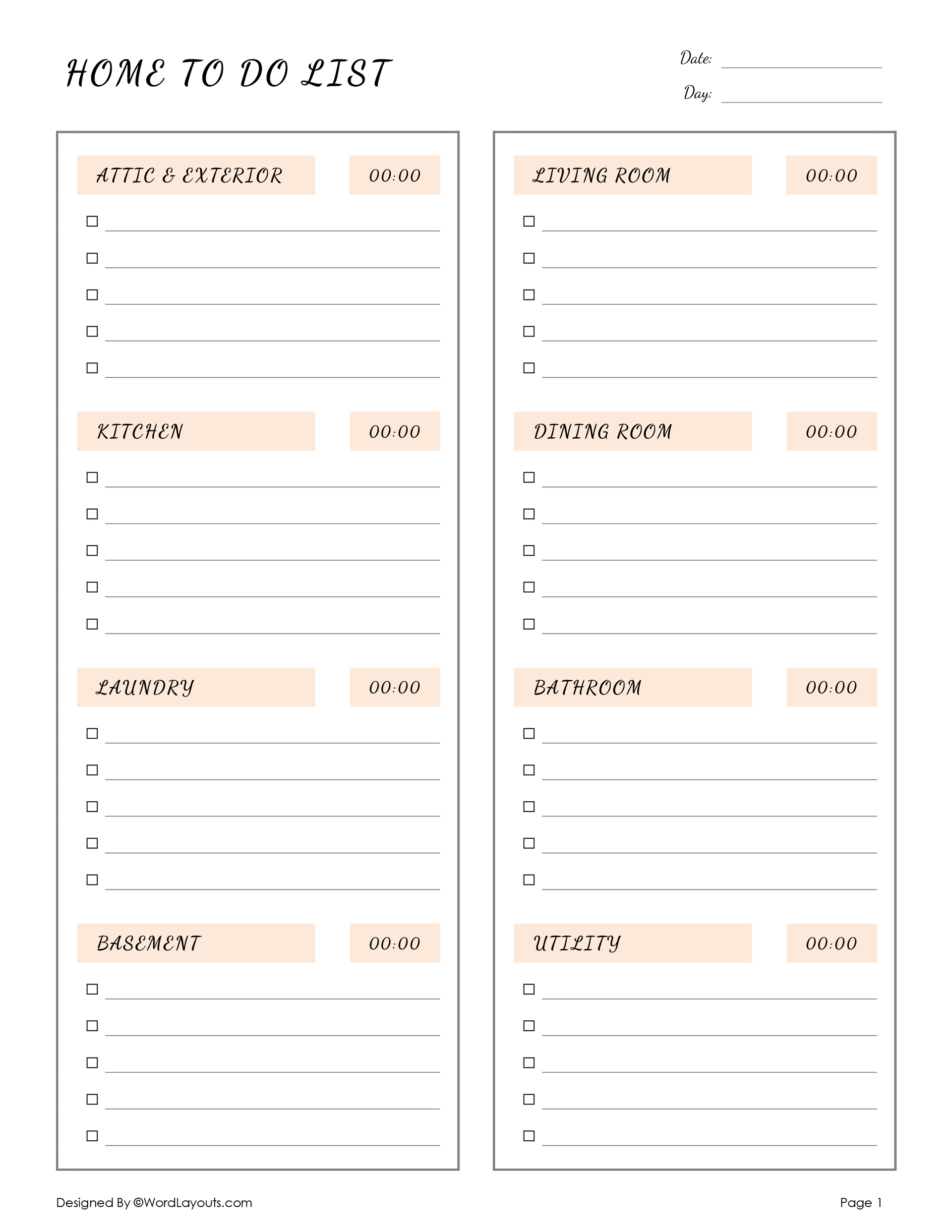 Printable Check Lists By Date Printable Check Lists By Date
