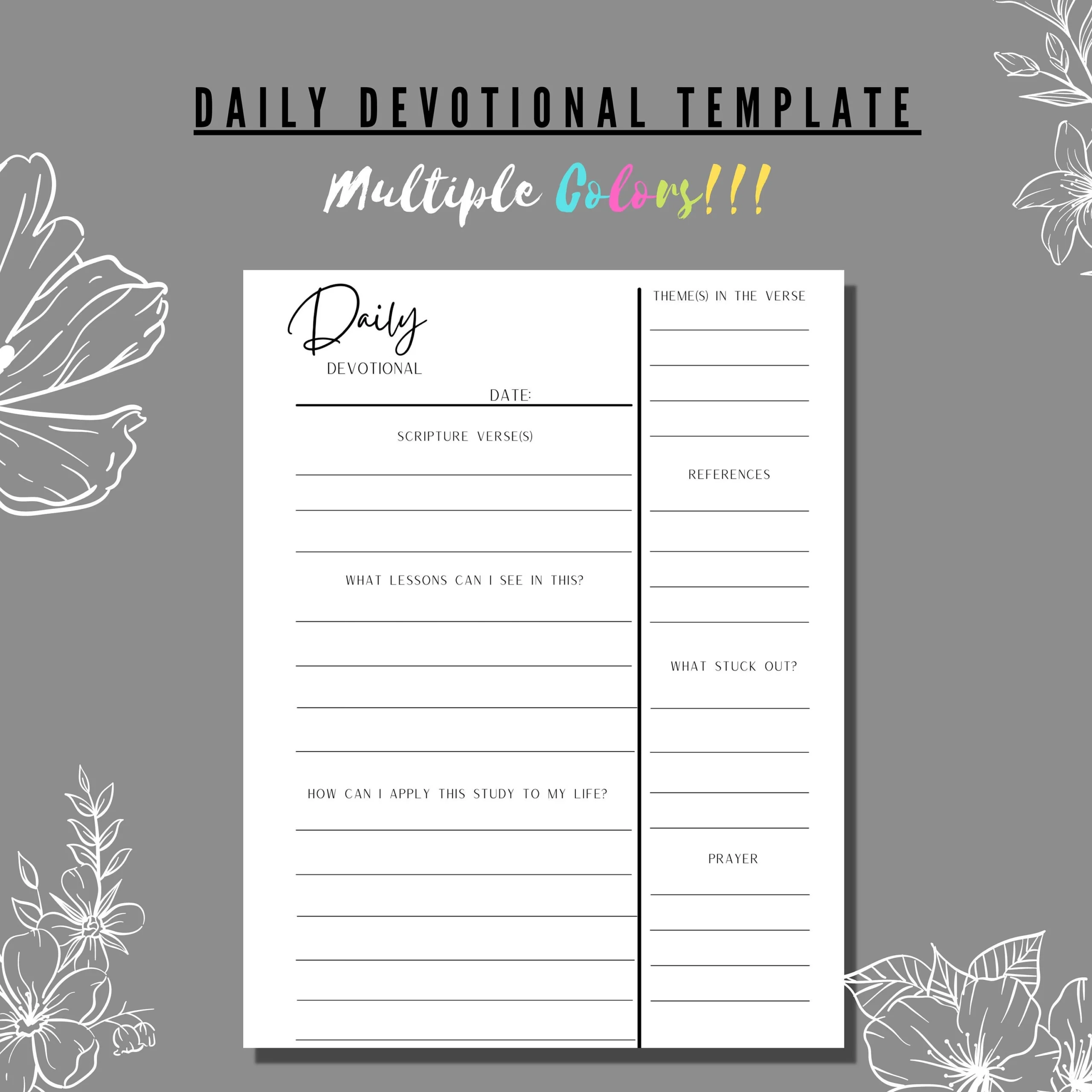 Daily Devotional Template Printable Multicolor Bundle PDF 8 5x11 Size Etsy Daily Devotional Template Printable Multicolor Bundle PDF 8 5x11 Size Etsy