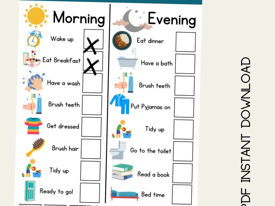 Daily Routine Chart Home School Autism Special Needs Children Kids Day Chart Reward Preschool Toddler Behaviour Etsy