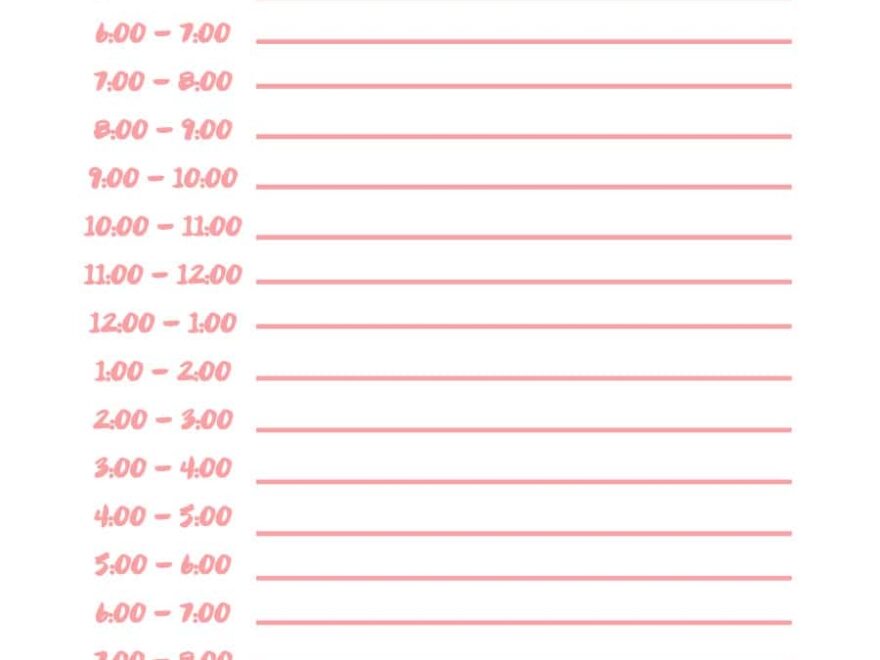 Daily Schedule Free Printable