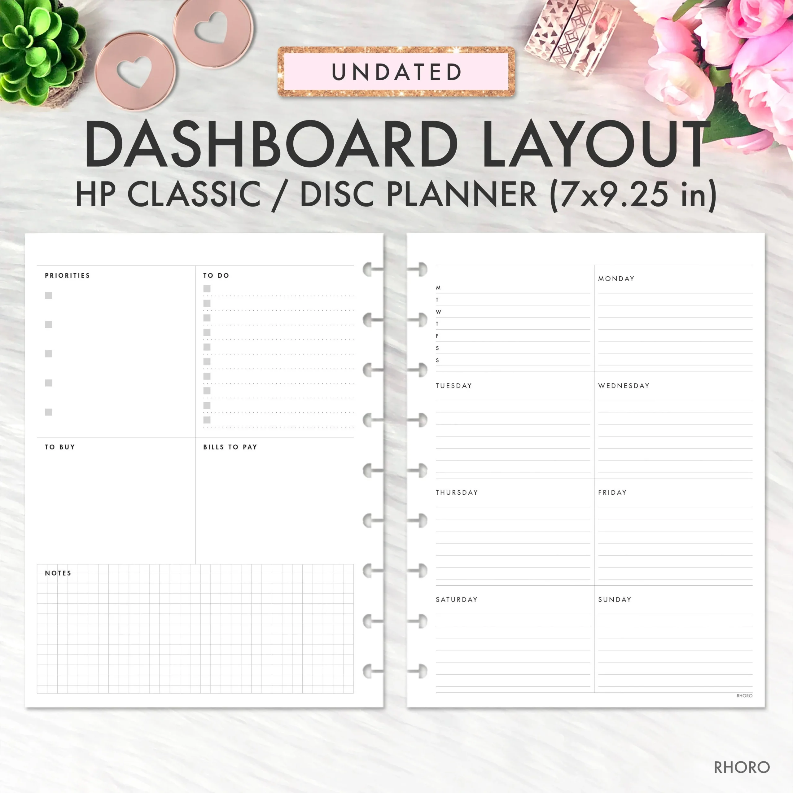 Dashboard Layout CLASSIC HAPPY PLANNER Printable Insert Dashboard Layout Weekly Undated Happy Planner Refill Printable Inserts Planner 2025 Etsy