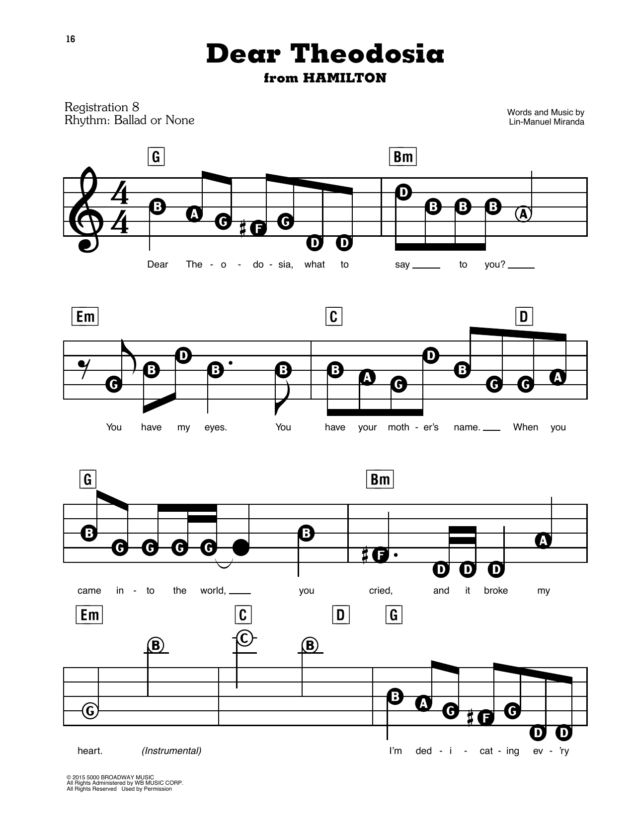 Printable Broadway Sheet Music