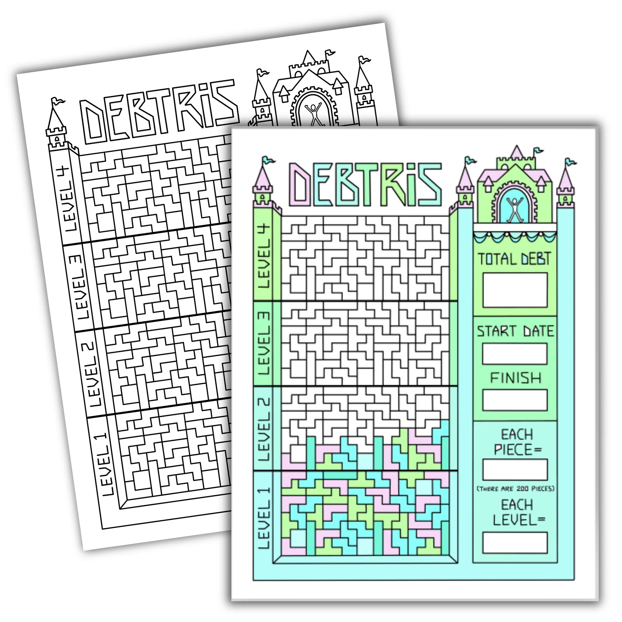 Debtris Tracking Chart Debt Free Charts