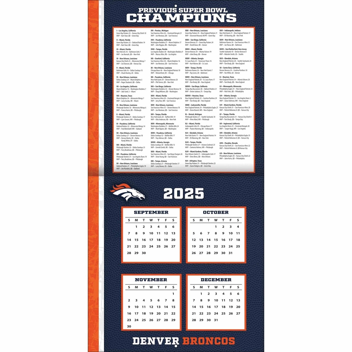 Printable Denver Broncos Football Schedule 2026