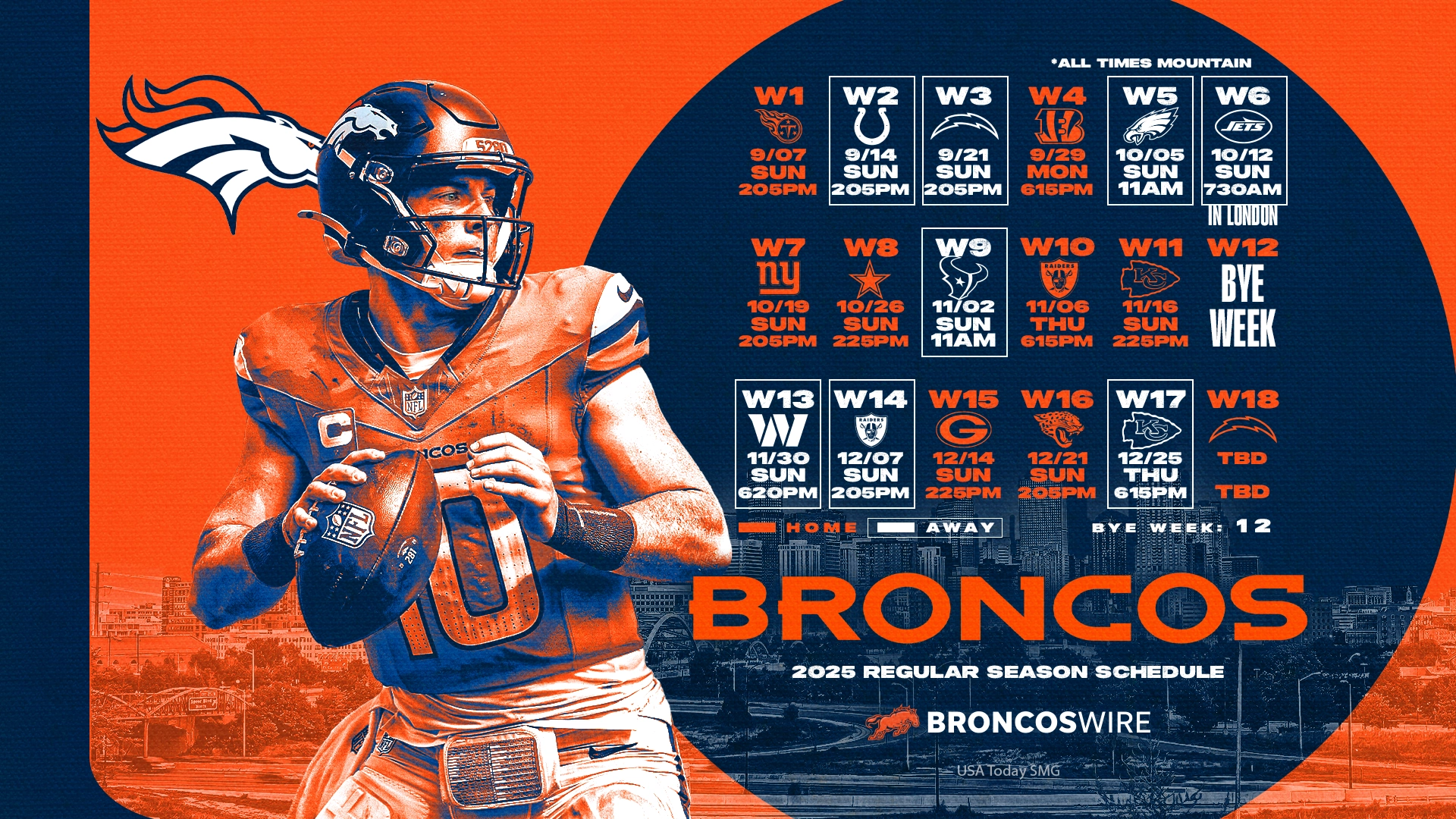 Official Printable Broncos Schedule