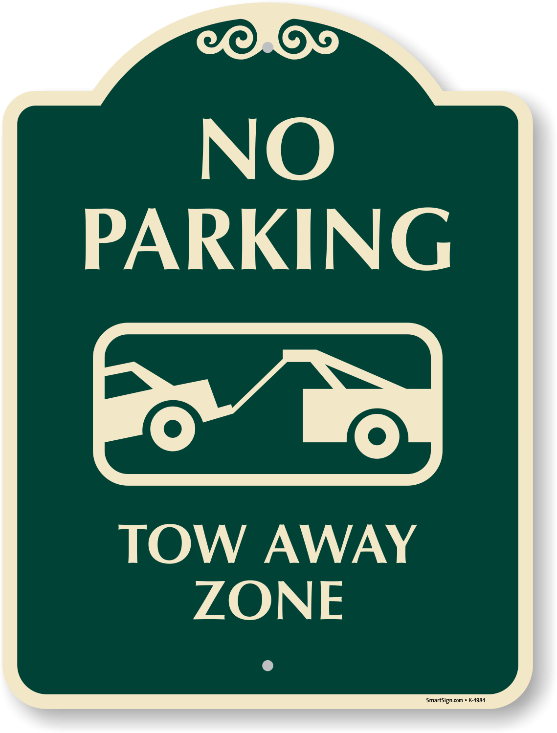 Designer Tow Away Sign Designer Tow Away Sign