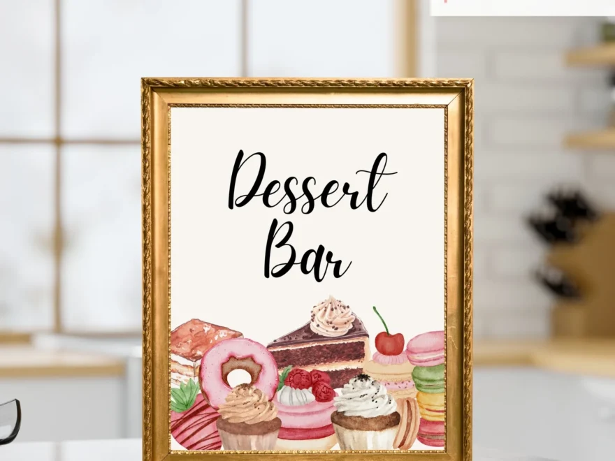 Dessert Bar Printable Sign Wedding Bridal Baby Shower Birthday Part Inkberry Creative