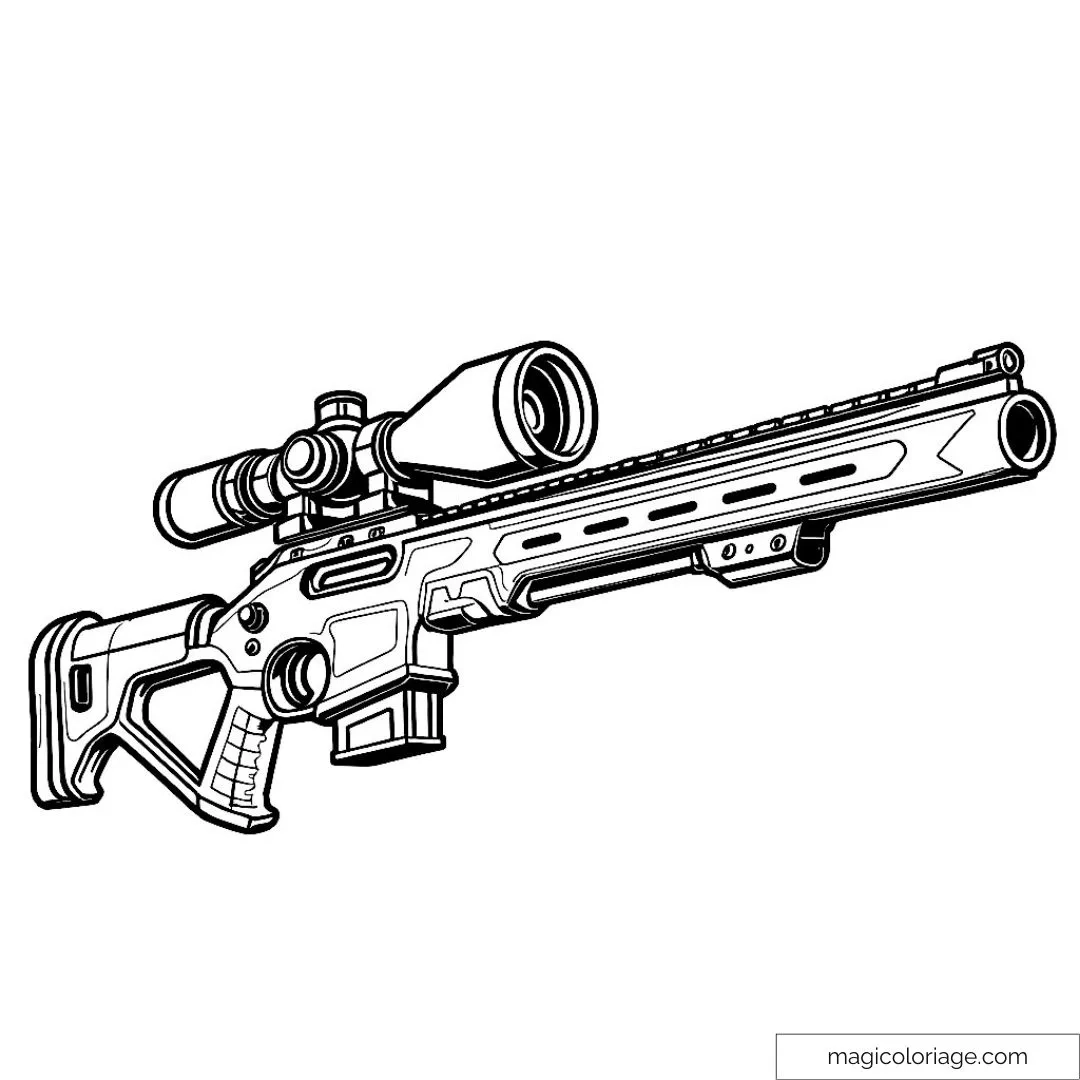 Detailed Sniper Rifle Coloring Page To Print