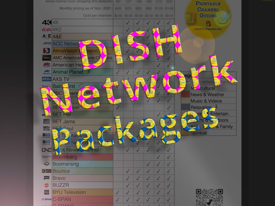 DISH Network Packages Comparison 2021 Printable Channel Guides