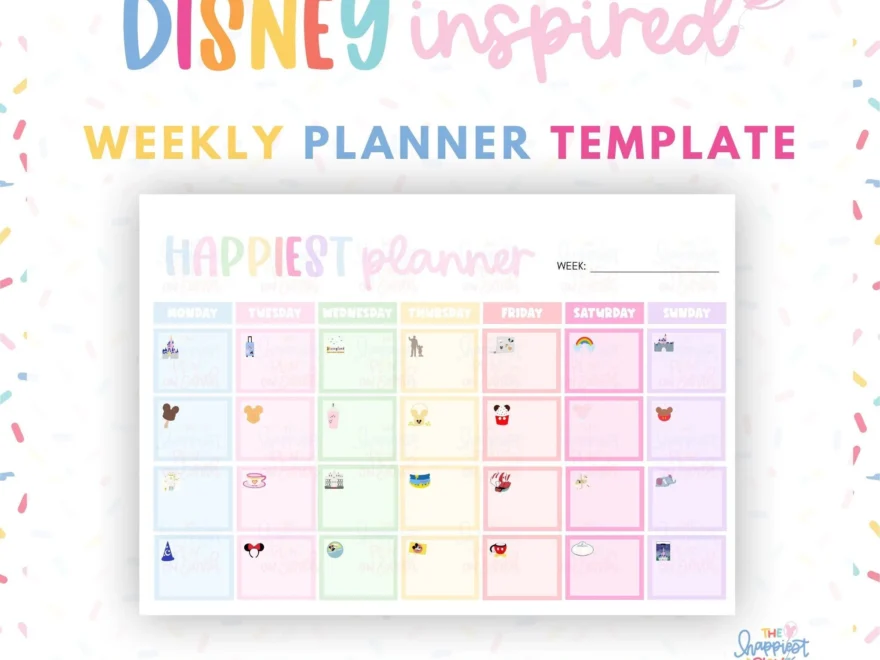 Disneyworld Weekly Planner Printable Template Digital Daily Planner Digitally Fillable Disneyland Disneyworld Happiest Planner Etsy