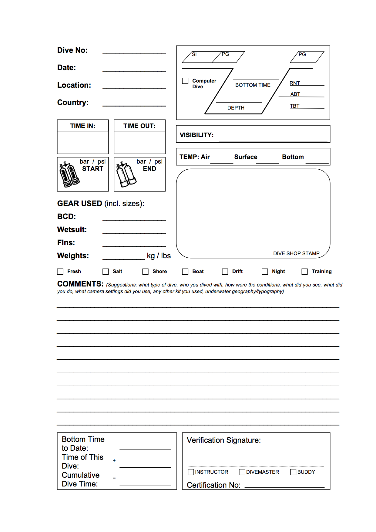 Dive Logbook Template Dylans Blog Dive Logbook Template Dylans Blog