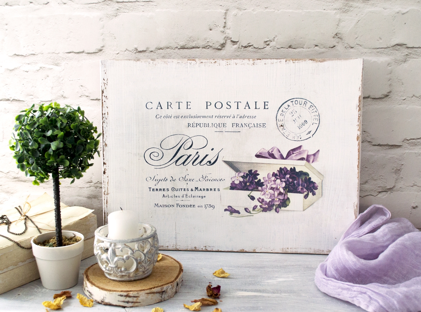 DIY Shabby French Postcard Sign Project Free Printable  DIY Shabby French Postcard Sign Project Free Printable