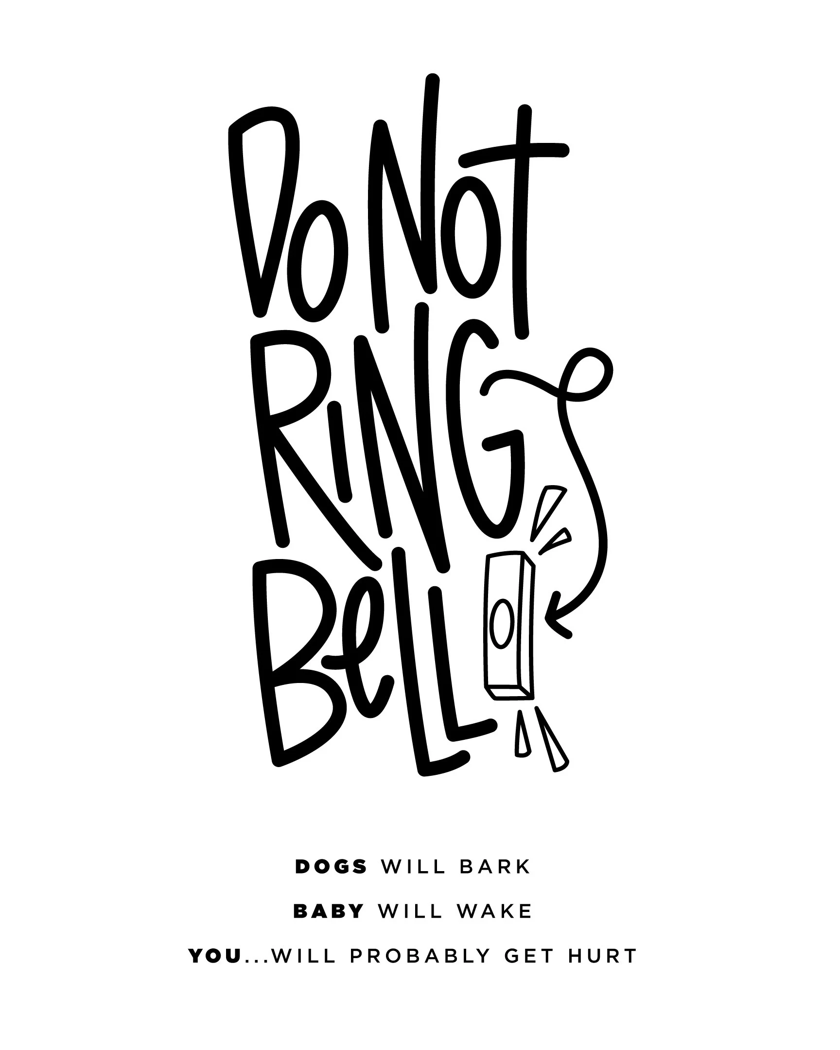 Baby Dont Ring Bell Sign Printable Baby Dont Ring Bell Sign Printable