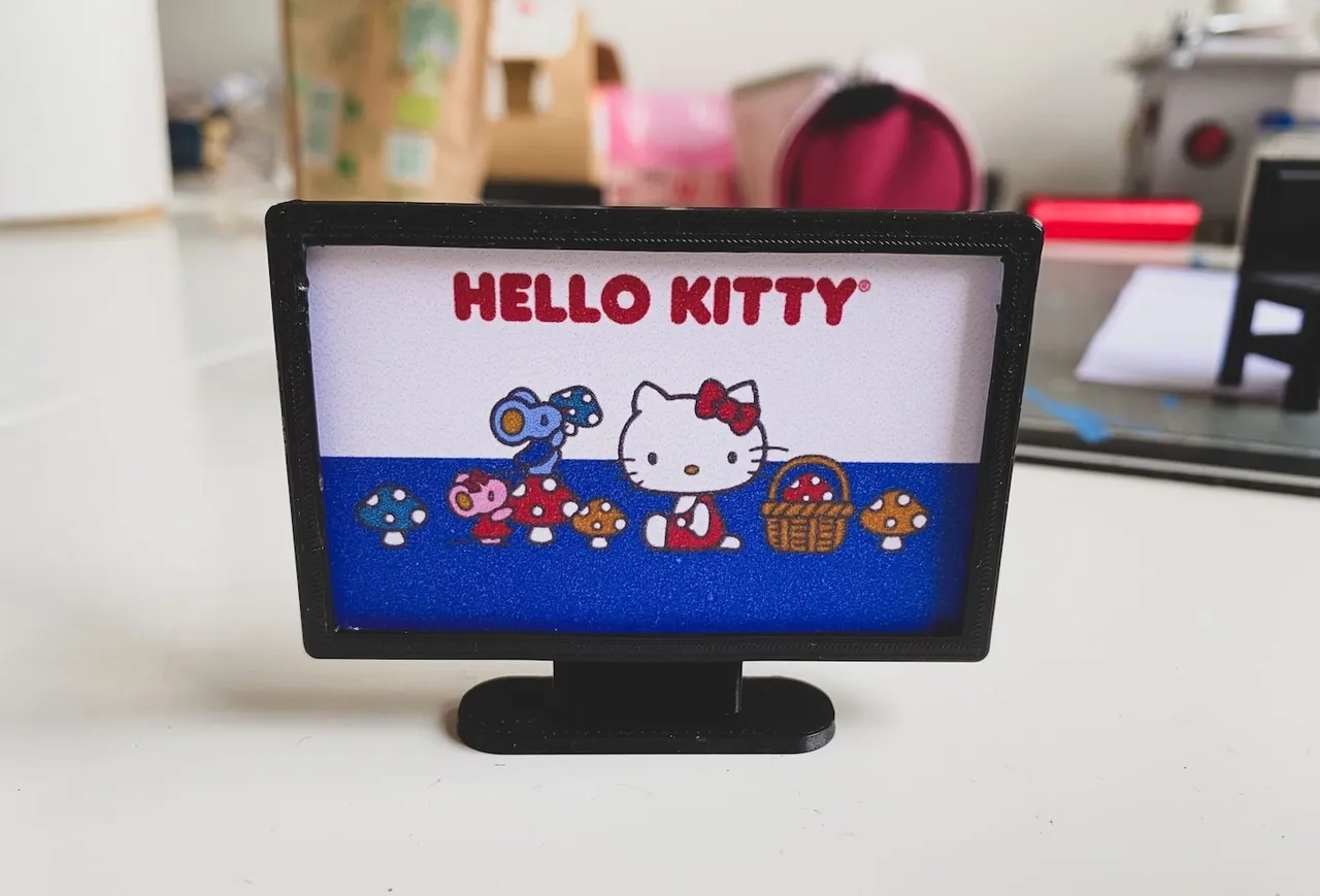 DollHouse TV commutable Screen With Template By 6Track Download Free STL Model Printables