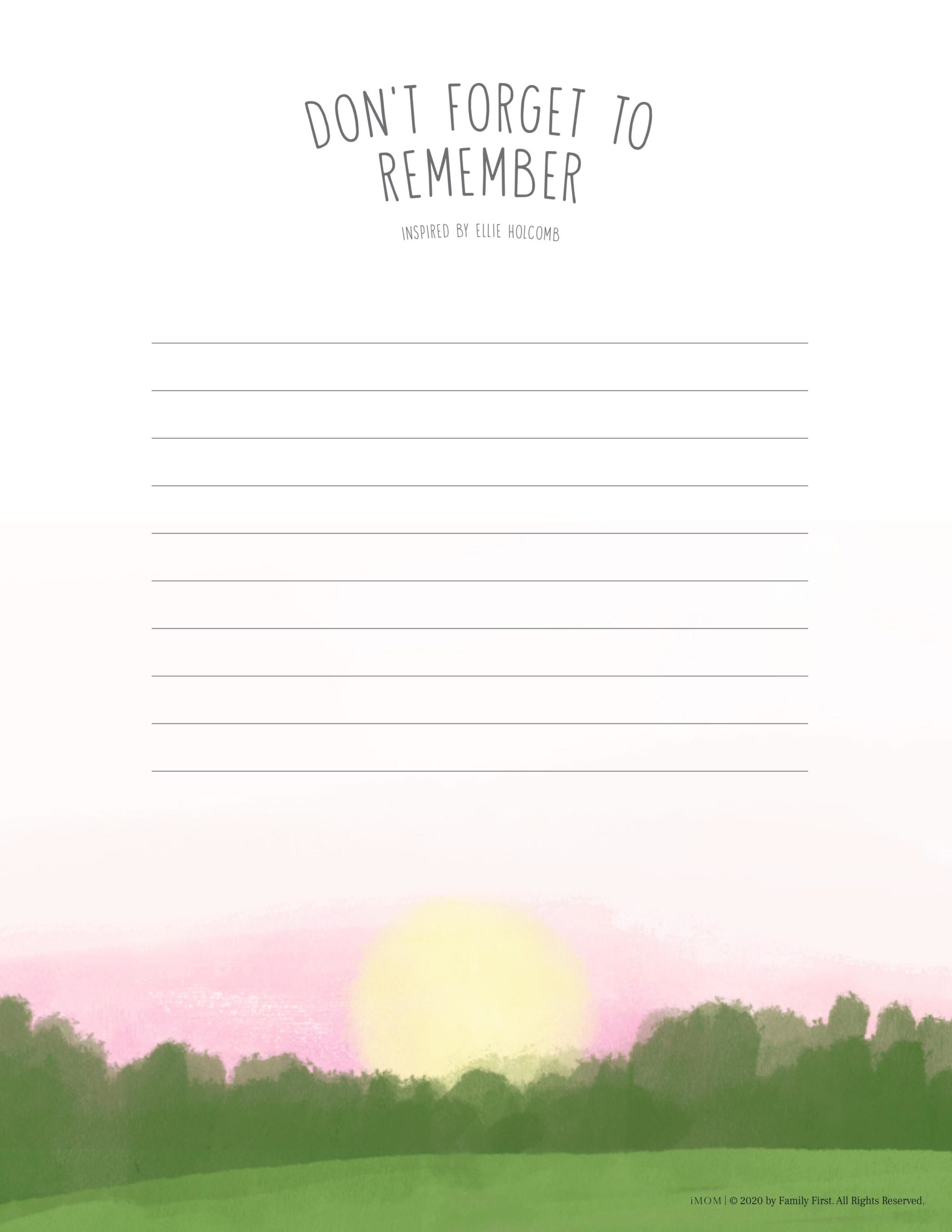 Don t Forget To Remember Free Printable IMOM