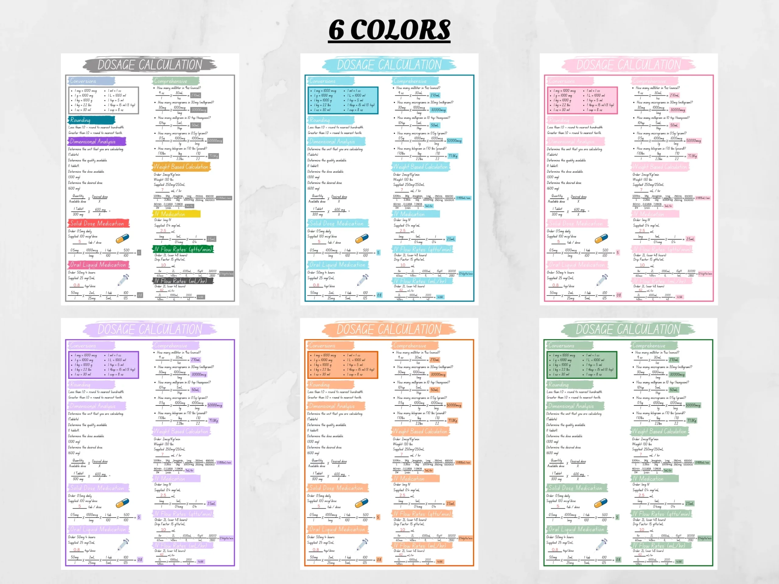 Pharmacology Printable Conversion Chart Pharmacology Printable Conversion Chart