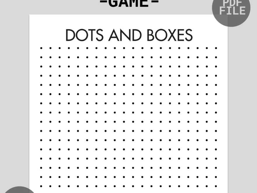 Dots And Boxes Game Printable Dots Game Classic Board Game Printable Dots And Boxes Road Trip Game Pigs In A Pen Printable Game Etsy