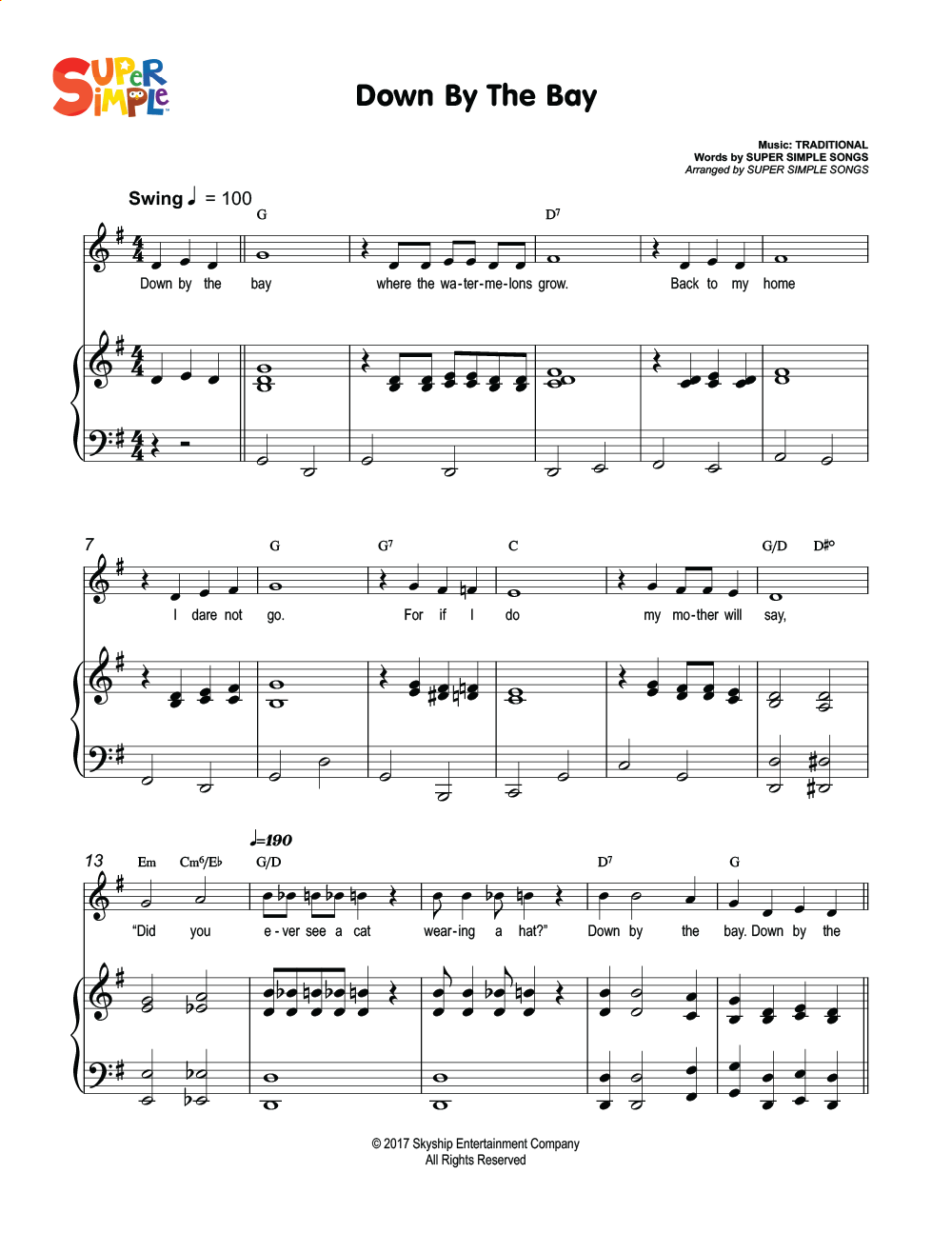 Printable Sheet Music Easy Piano Music