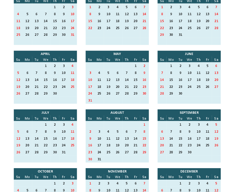Download 2026 Calendar Printable Word Pdf Word Version