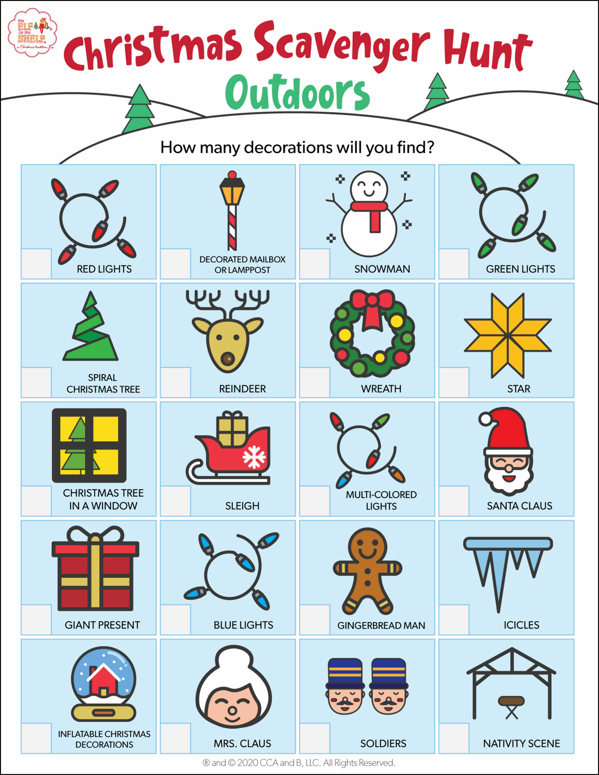 Download 3 Free Printable Christmas Scavenger Hunts The Elf On The Shelf