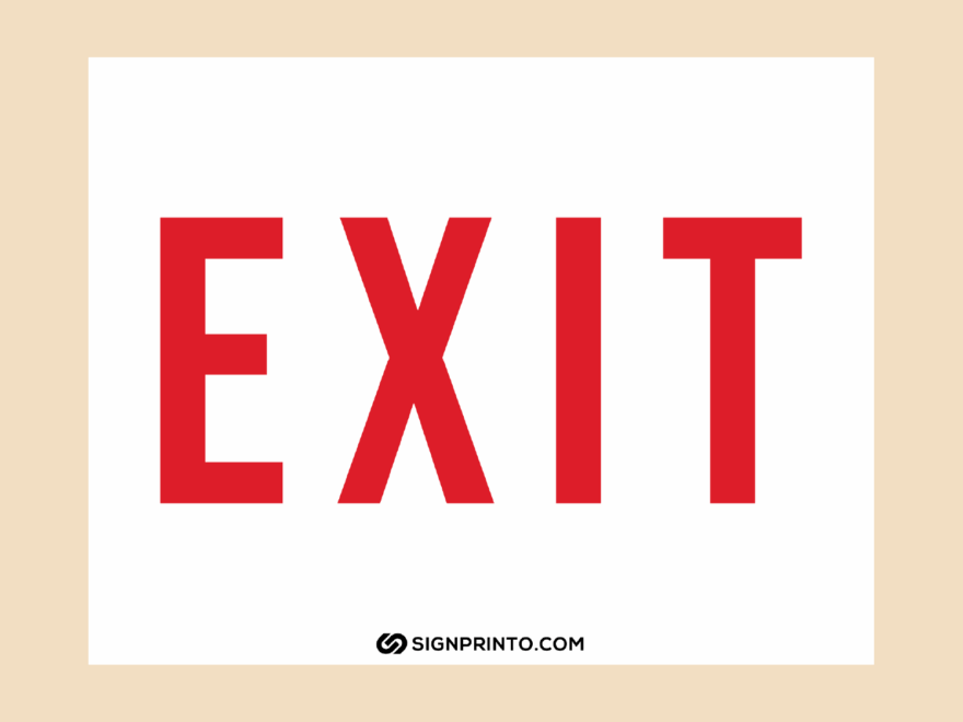 Download Exit Sign Printable PDF