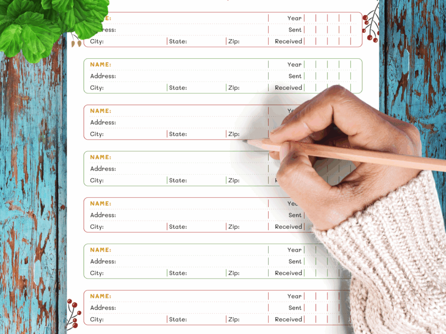 Download Printable Christmas Style Card List PDF