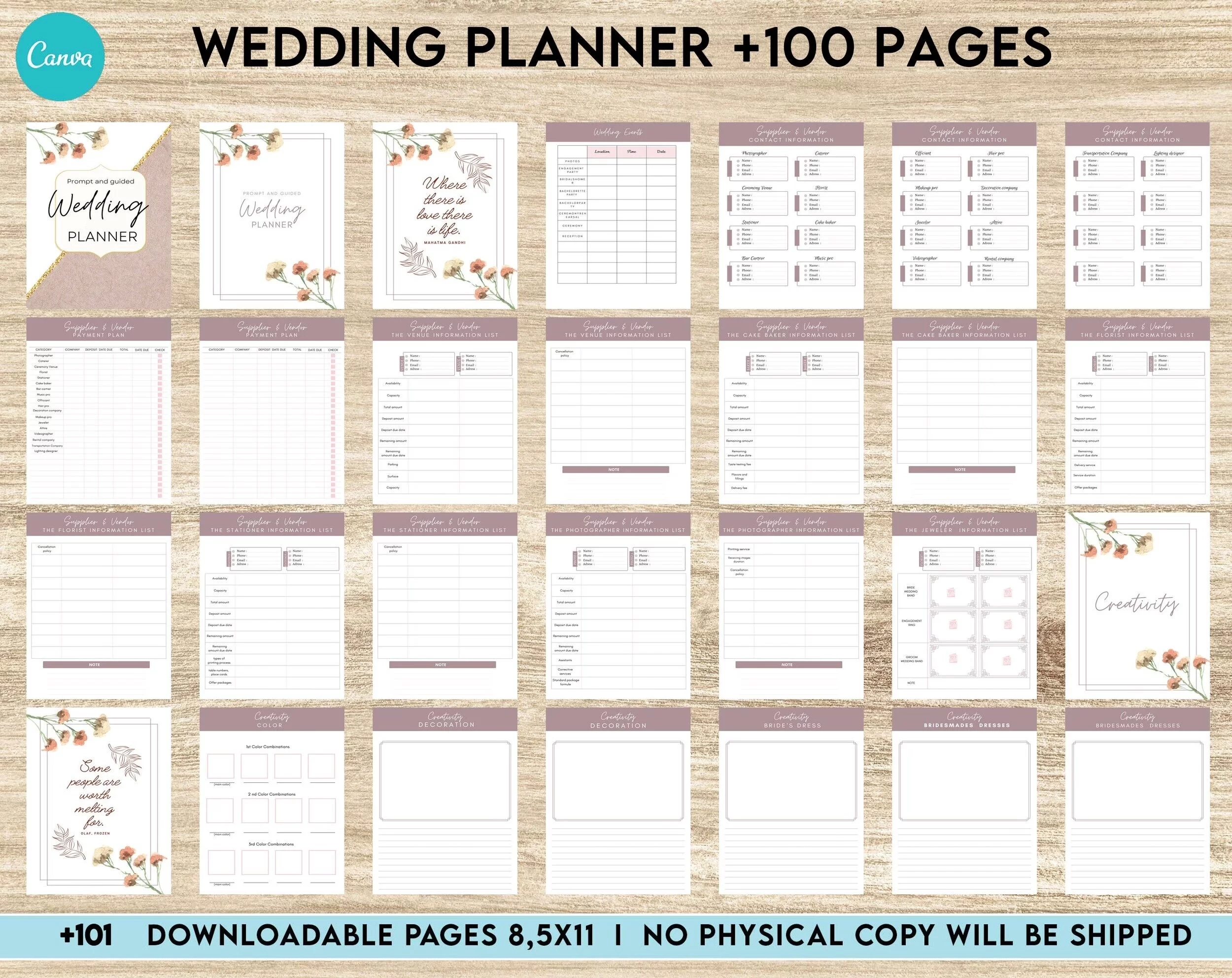 Wedding Planner Printable Book