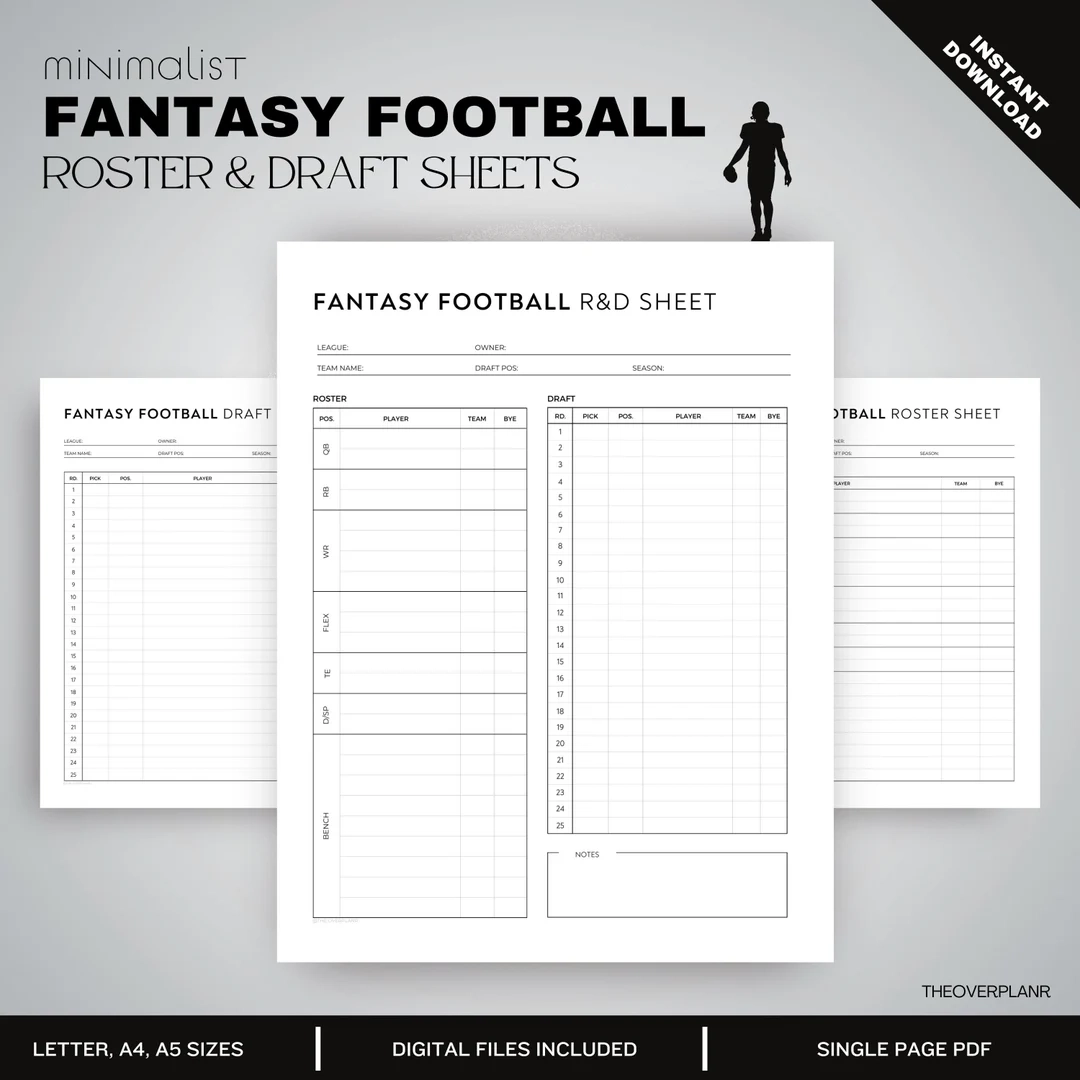 Fantasy Football Draft Sheet Printable Fantasy Football Draft Sheet Printable