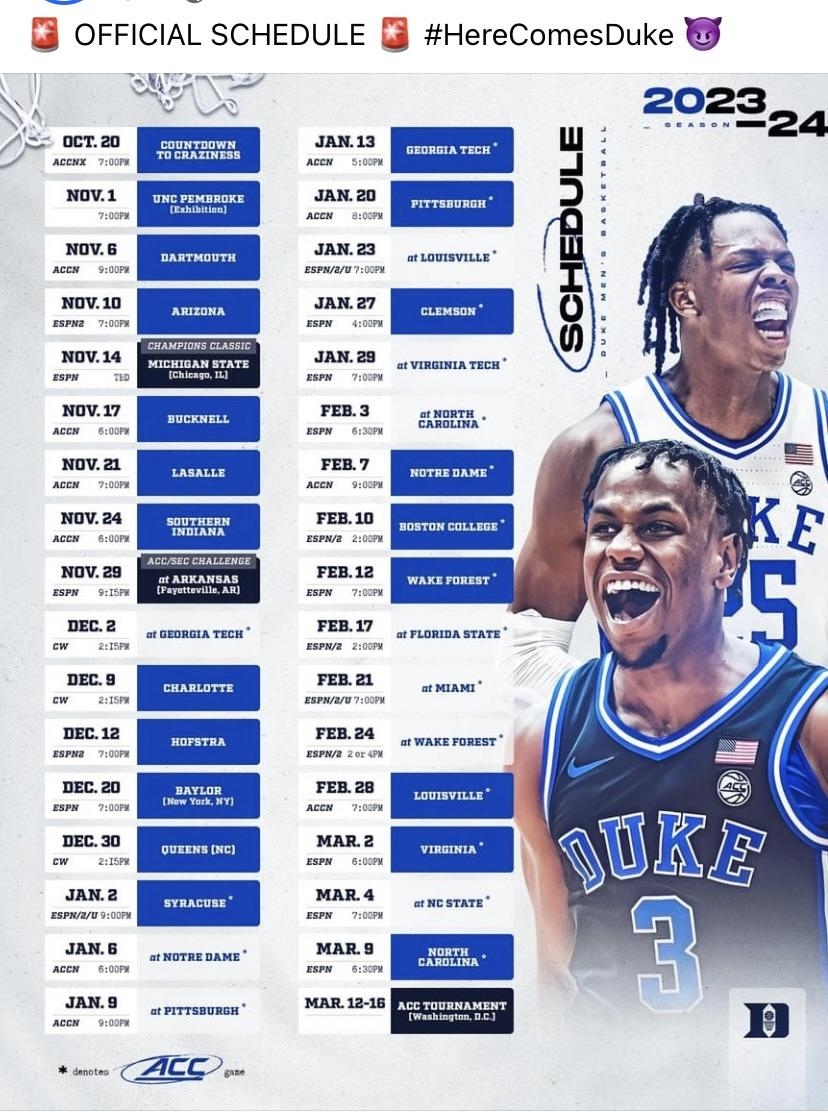 Duke s Schedule R CollegeBasketball Duke s Schedule R CollegeBasketball