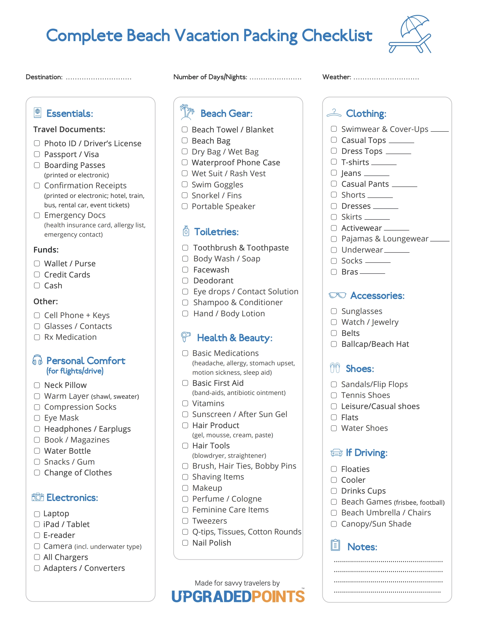 Easy Printable Beach Packing Checklist Best Tips 2024  Easy Printable Beach Packing Checklist Best Tips 2024