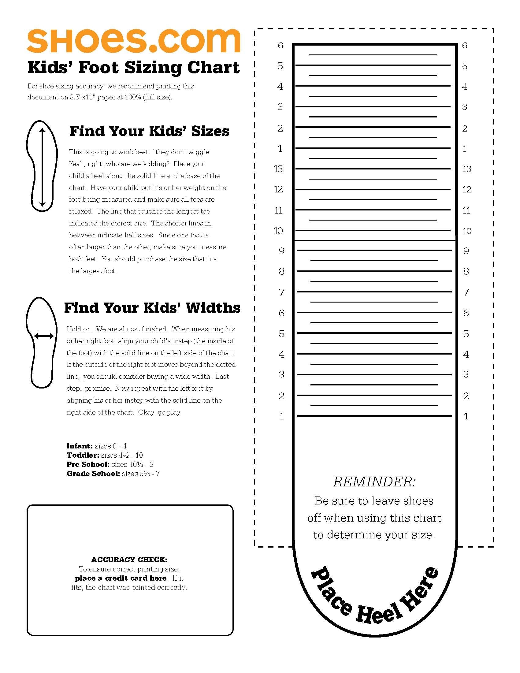 Easy Shoe Size Chart For Kids Easy Shoe Size Chart For Kids