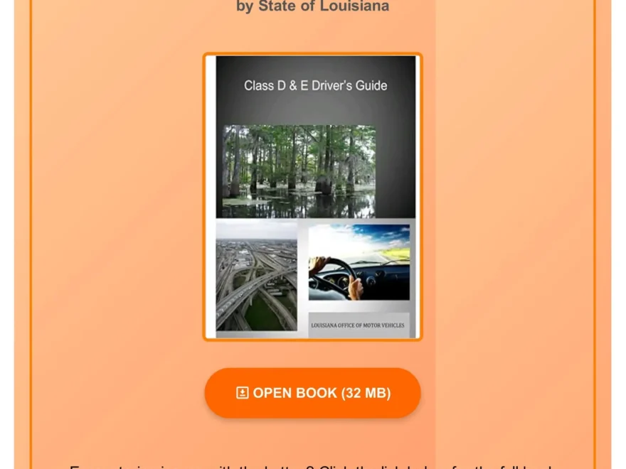 Ebook Class D amp E Driver s Guide Louisiana Office Of Motor Vehicles Learners Permit Study Guide By HelgaJenkinsug Issuu