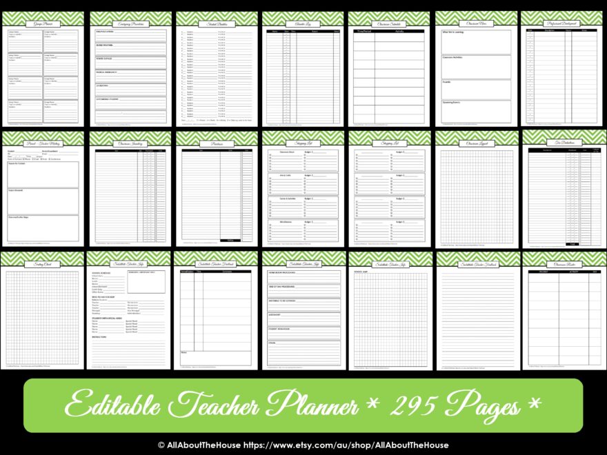 Editable Chevron Printable Teacher Planner AllAboutTheHouse Printables