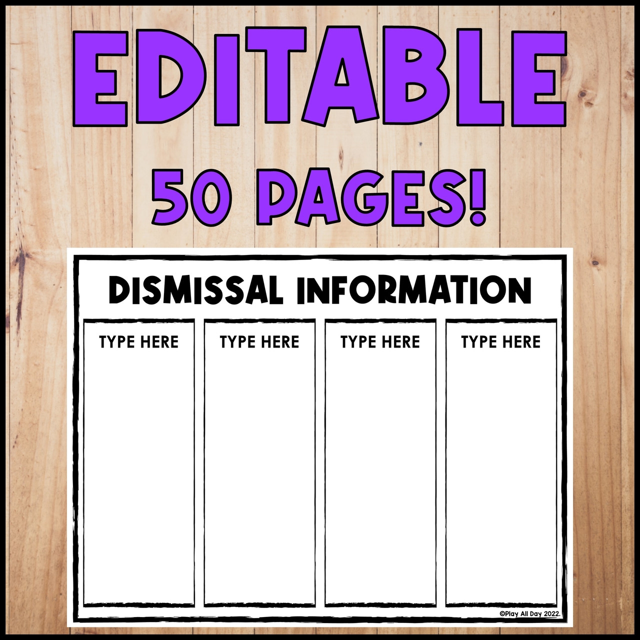 EDITABLE Dismissal Kit Chart Posters Backpack Tags Amped Up Learning