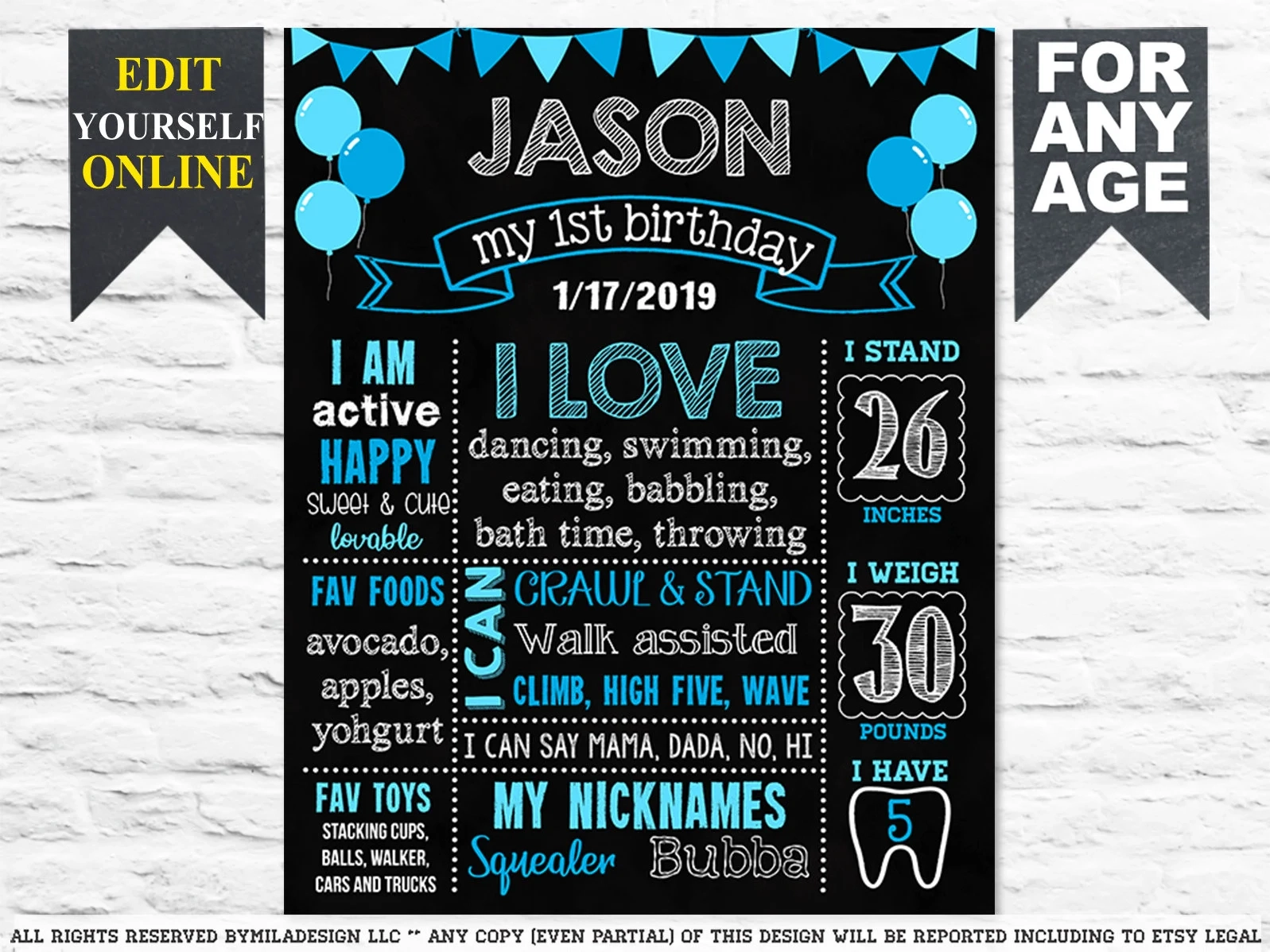 Chalkboard Birthday Sign Printable Chalkboard Birthday Sign Printable