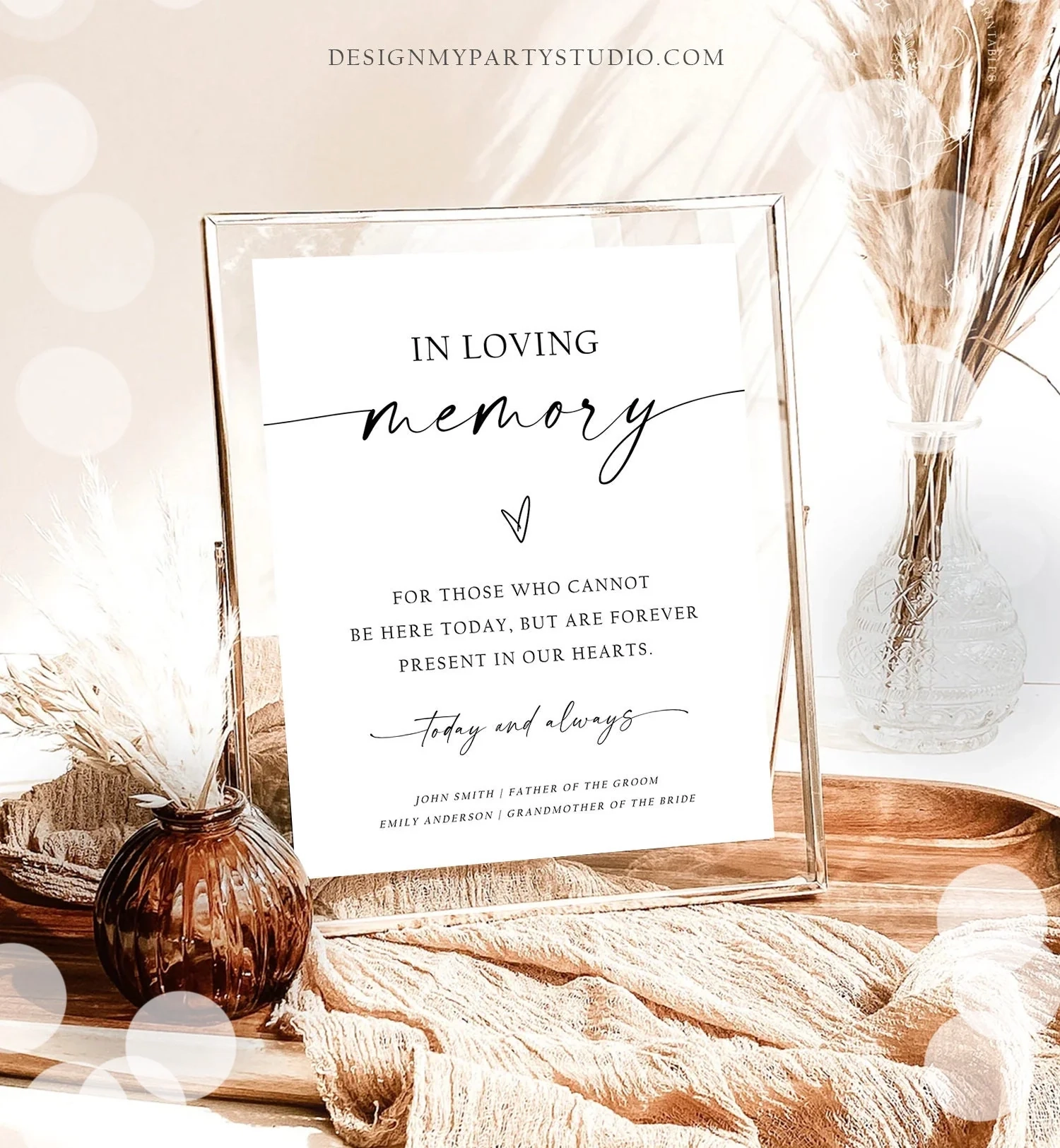 Editable In Loving Memory Sign Minimalist Memorial Sign Modern Wedding Design My Party Studio Editable In Loving Memory Sign Minimalist Memorial Sign Modern Wedding Design My Party Studio