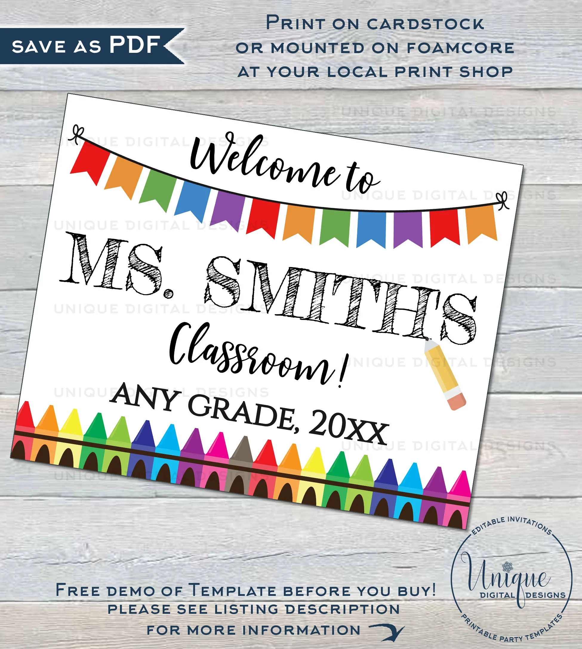 Free Printable Welcome Teacher Sign