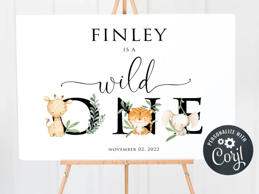 EDITABLE The Wild One Welcome Sign Wild One OhHappyPrintables