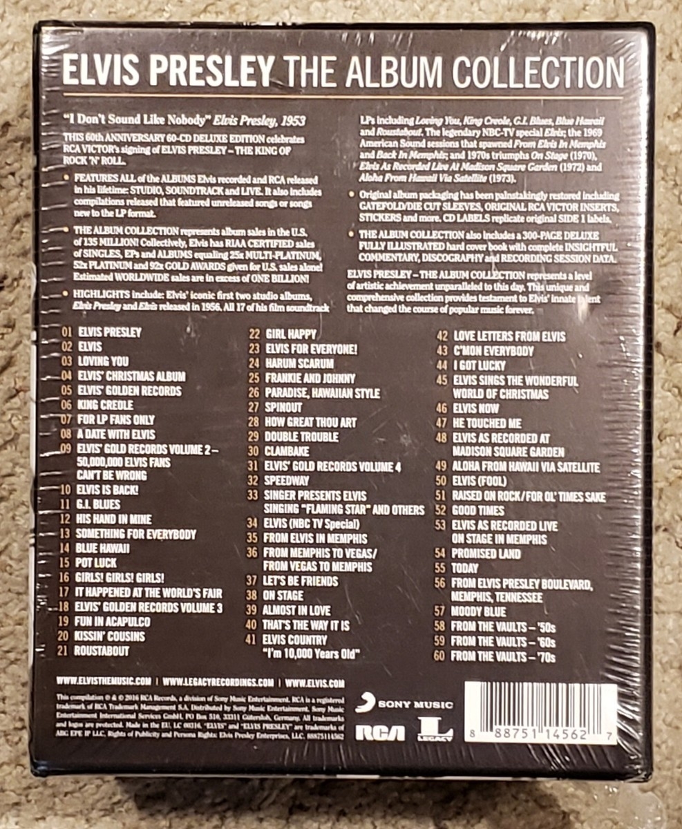 ELVIS PRESLEY The RCA Albums Collection 60 CD Factory Sealed Box Set 888751145627 EBay